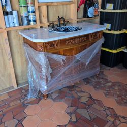 4ft Dark Oak Bathroom Vanity With Talavera Sink