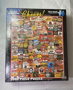Sealed White Mountain Cheers! Beer Brands Jigsaw Puzzle 1000 Piece New