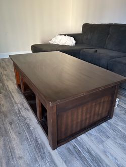 Lift-Top Coffee Table with Hidden Storage