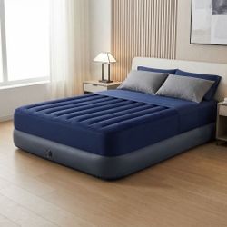 Intex Dura-Beam Standard Downy Air Mattress 10" Full with Fiber-Tech Construction, Supports Up to 600 lb, Blue (64758E)