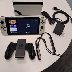 Nintendo Switch OLED Console With 2 Traveling Cases & Two Controllers 