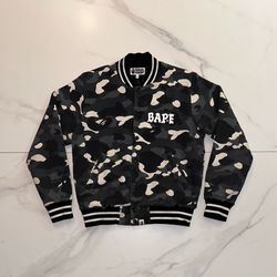 BAPE Black City Camo Varsity Jacket Black Size Small