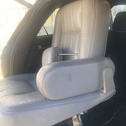   beige leather front bucket seat, 