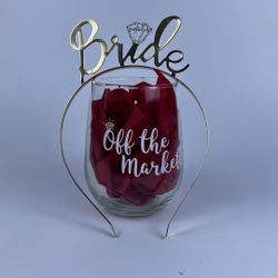 Wine Glass And Bride Headband 