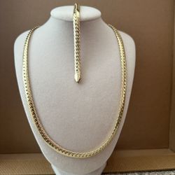 Cadena Y Pulcera Unisex Medida 20”