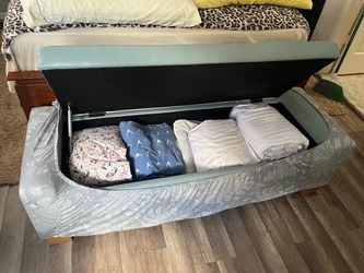 Light blue ottoman