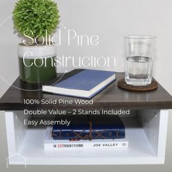 BELLEMARK Floating Nightstand | Wall Mounted Wood Bedside Table and Shelf for Bedrooms Hanging Storage Stand Great for Living Rooms, Dining Rooms, and