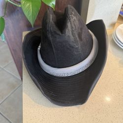 Vintage Black Suede, Levi, Cowboy Hat 7 5/8