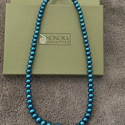 Blue Indigo Honora Pearl Necklace New