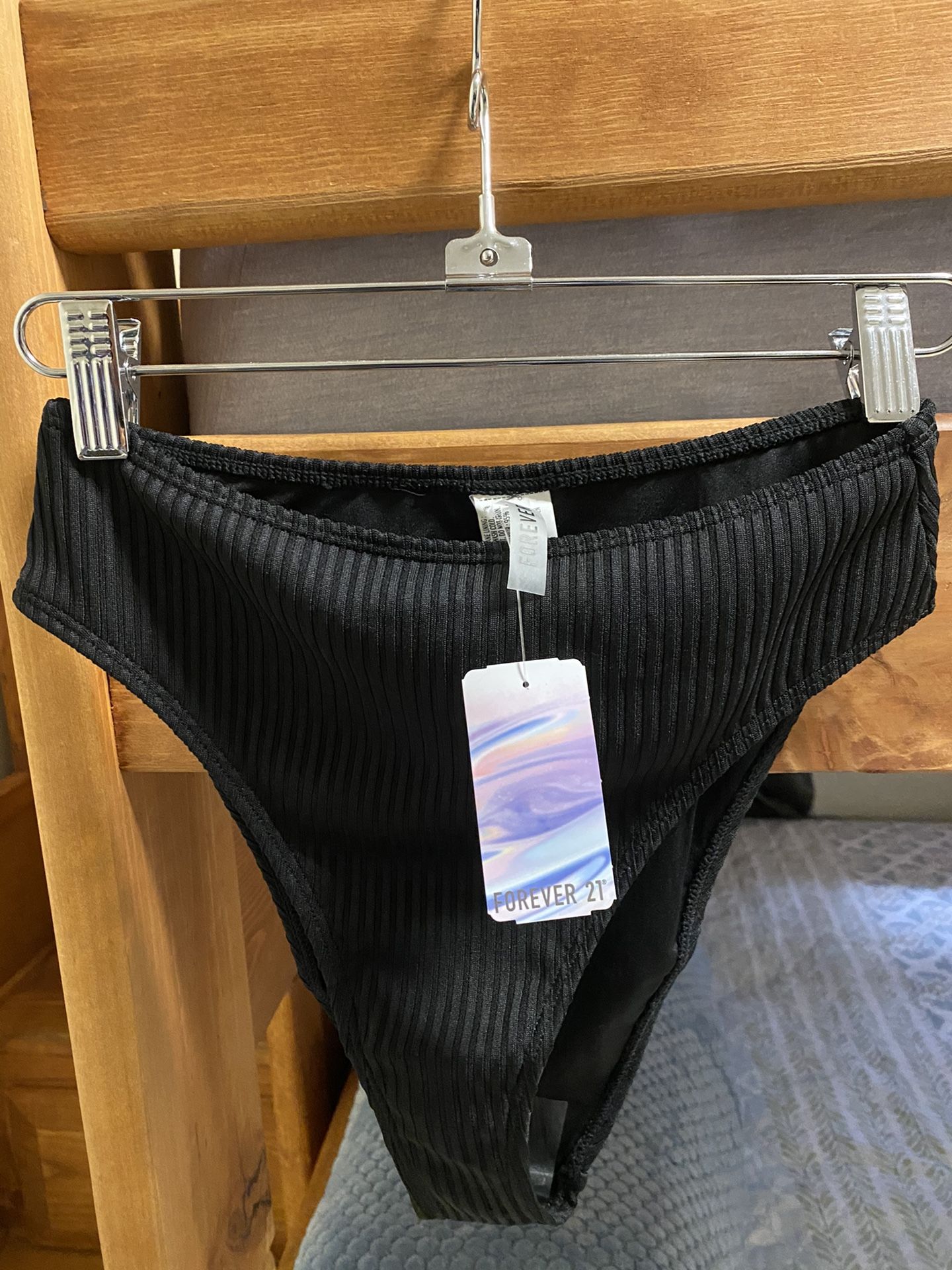 Forever21 Ribbed High-Rise Bikini Bottoms