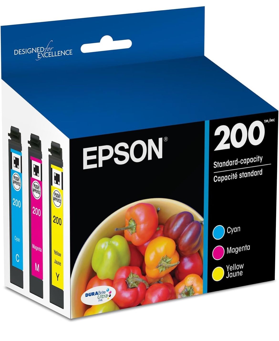 EPSON 200 DURABrite Ultra Ink Standard Capacity Color Combo Pack (T200520-S) Works with WorkForce WF-2520, WF-2530, WF-2540, Expression XP-200@H7-667