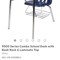 9000 Series Combo School Desk with Book Rack & Laminate Top