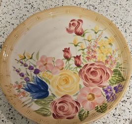 Floral Basket Collection Plate 