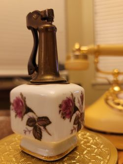 Vintage Hand Painted Bone China Table Lighter