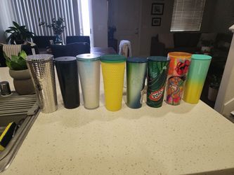 Assorted Starbucks tumblers