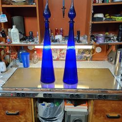 Tall  Blue Tint Bottles 26 In.Tsll