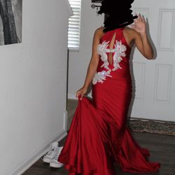 Red Mermaid Prom Dress 