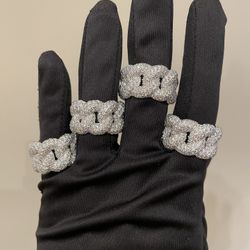 VVS Moissanite Puffy Cuban Ring Pass diamond tester top quality