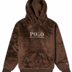 Polo Ralph Lauren Men's High Pile Fleece Hoodie in Dark Beech