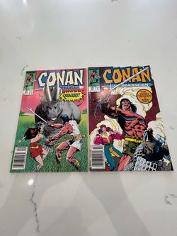 Conan The Barbarian #208(FN+), #210(VF) Newsstand Bundle
