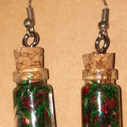 Christmas in a bottle dangle earrings 