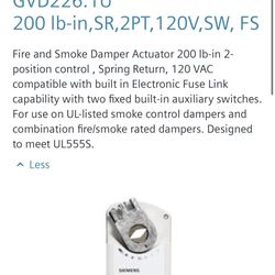Siemens  GVD226.1u Actuator