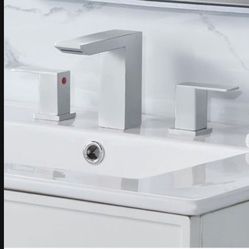 3 Hole Bathroom Faucet Brushed Nicke  And Black ! F4 N $40