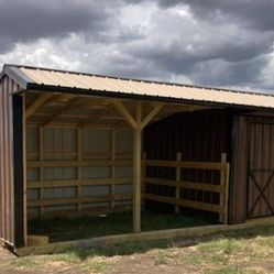 10x20 Metal Run In Shed - Animal Shelter