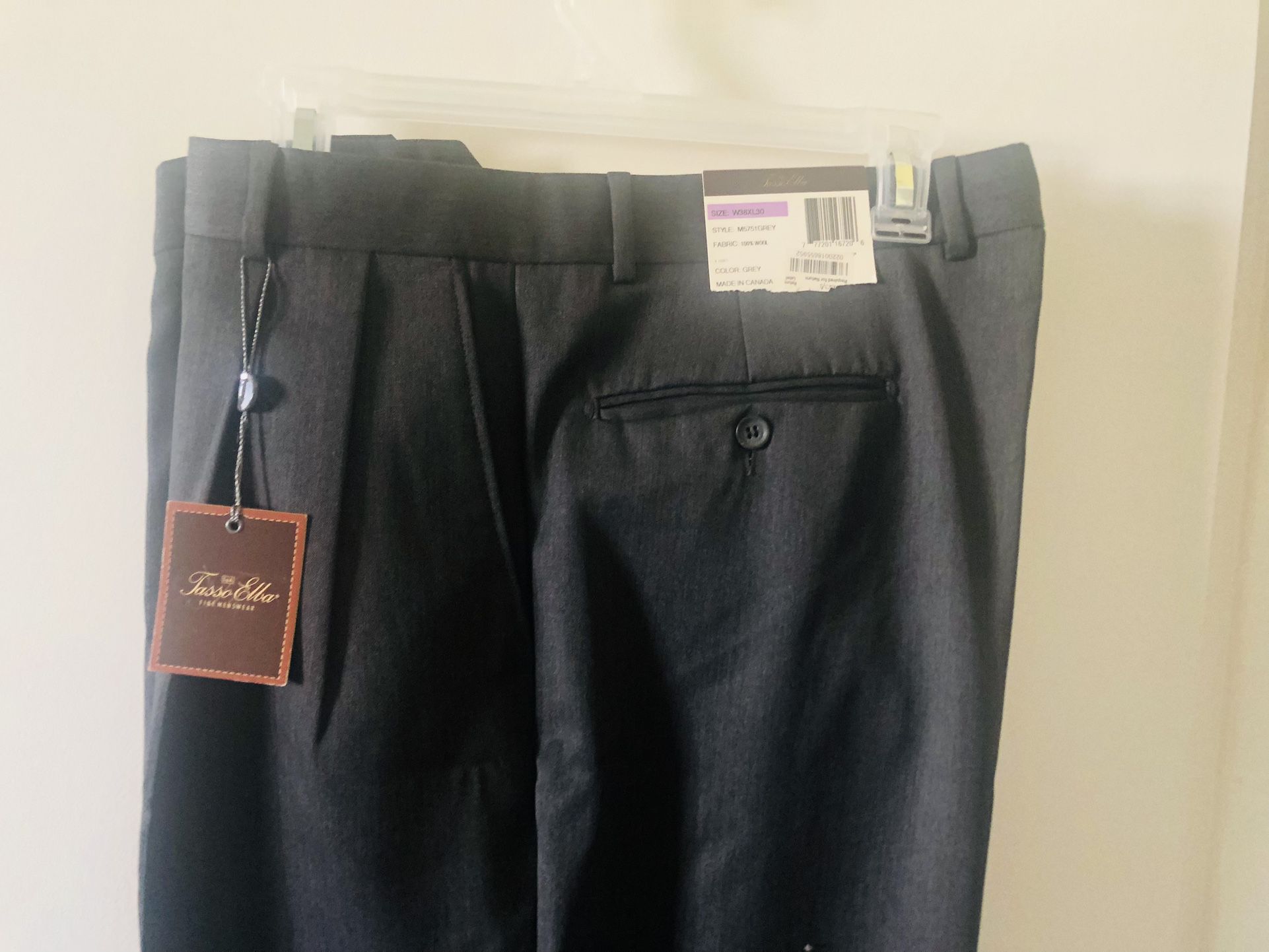 Mens Fine Pants Size W38xL30 Gray