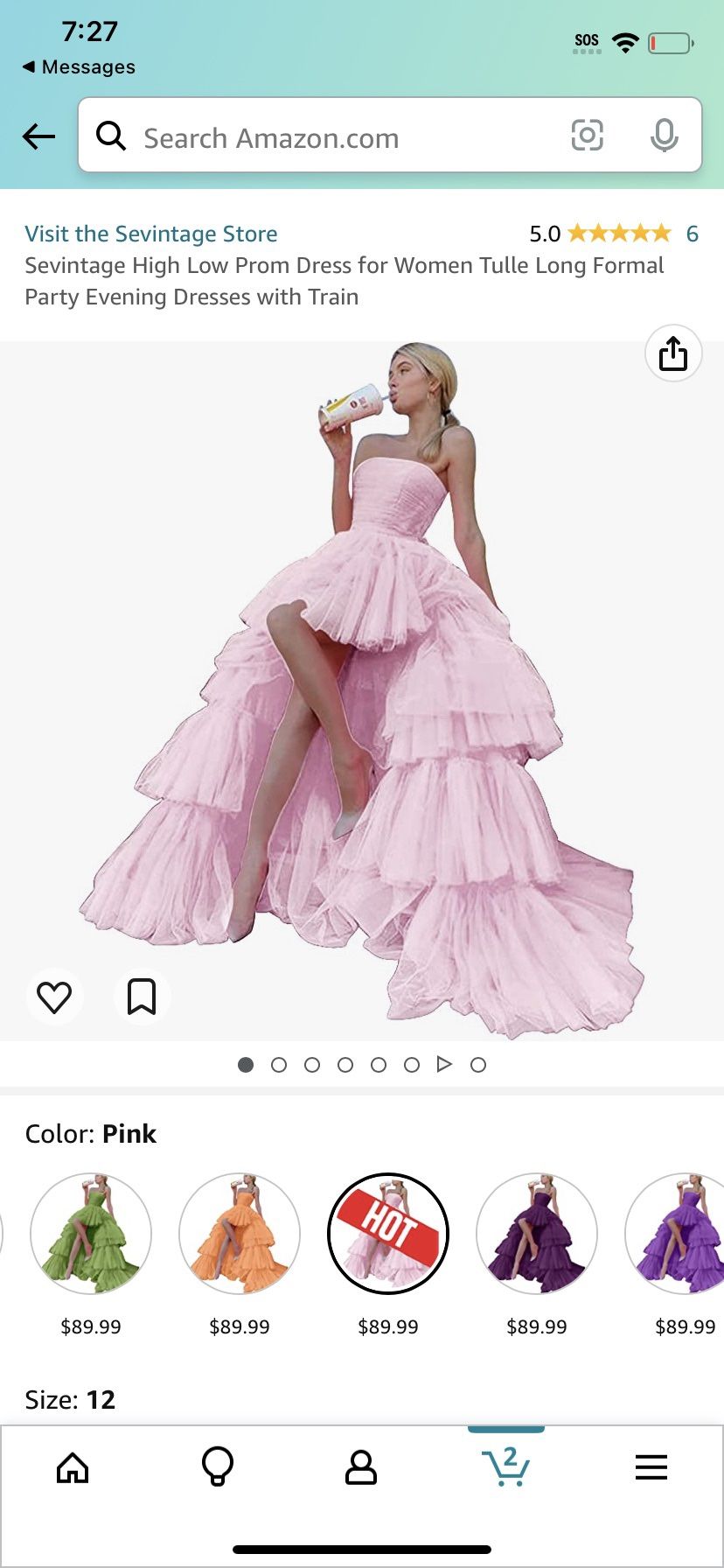 Pink Prom Dress Size 6 & Petticoat