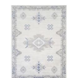 8-10 Brand New Cream Blue Rug 