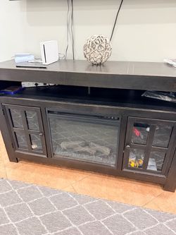 TV Stand with Electric Fireplace Insert