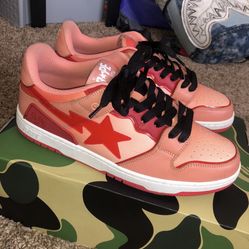 Authentic Bape Bapesta Shoes Sk8 Sta #5 Orange Gradient
