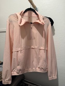 Pink Quarter-Zip Pullover Hoodie