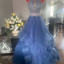 Size 4 Camille La Vie Blue Prom Dress 