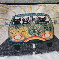 Tapestry Cat Cain Purse pouch 
