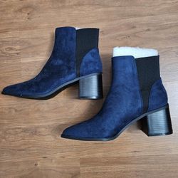Blue Ankle Boots NEW NEVER WORN