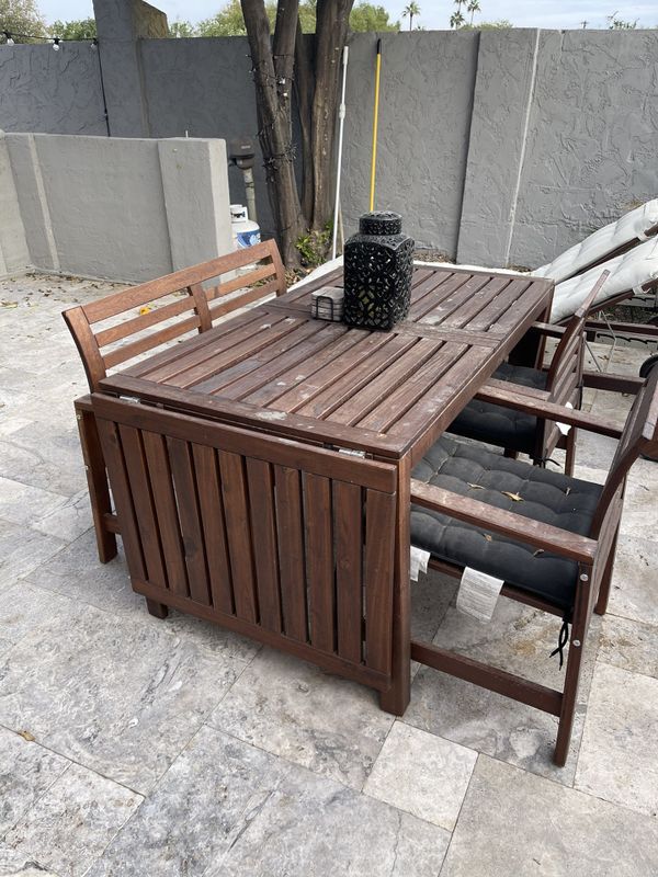 IKEA teak wood outdoor patio set with chaise for Sale in Scottsdale, AZ