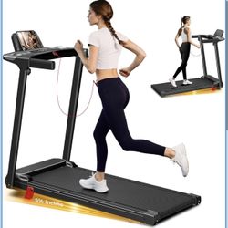 Portable Treadmill with Incline, 3.0HP Walking Pad with Handle Bar, 3-in-1 Foldable Treadmill for Home Office Small Space with Quiet Brushless, 300 LB