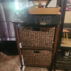 Wicker filing cabinet