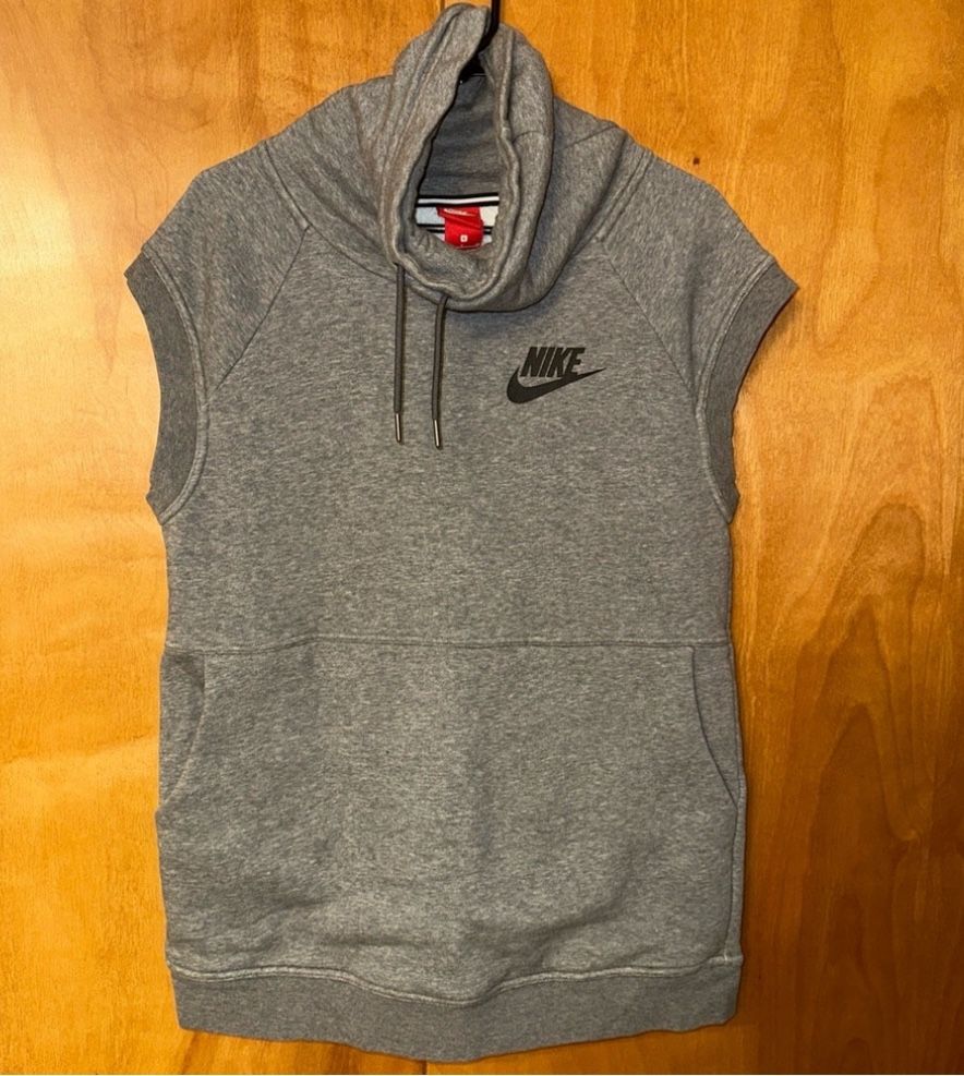 Nike Sleeveless Fleece Gray Rally Funnel Neck Sweatshirt PulloverSize S/ unisex
