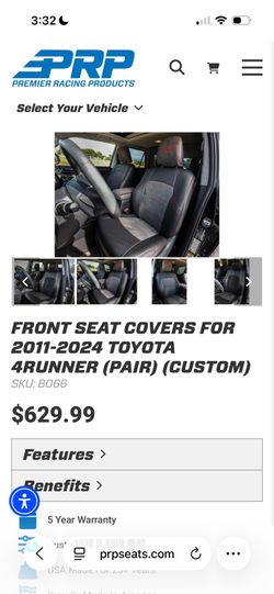 Used PRP Seat Covers for 5th Gen 4Runner