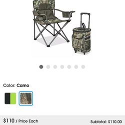 Camping Chair And Cooler Combo - Camo 