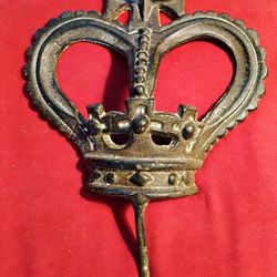 Vintage Queen Regal Crown Wall Hook Cast Iron 