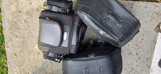 3 leather motorcycle bags in very good condition—all three for just $80.