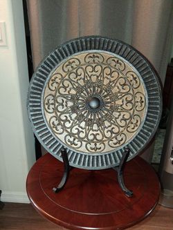 Decorative Round Wall Medallion with Stand