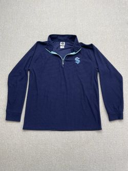 NHL Seattle Men's Navy Blue 1/4 Zip Pullover Sweatshirt Size L