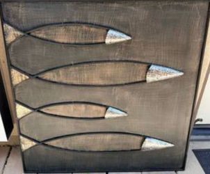 Abstract Maritime Mixed-Media Wall Decor