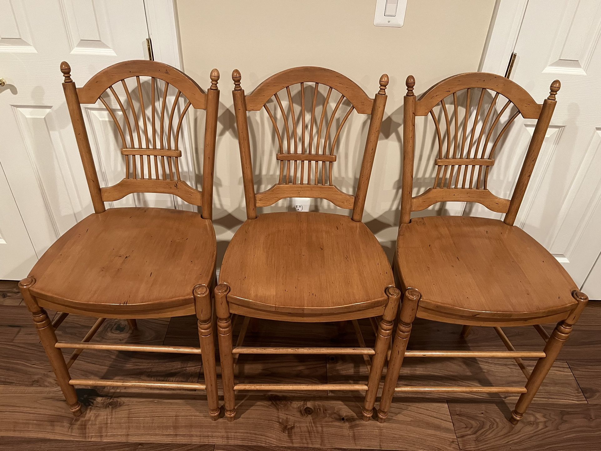 Solid, Maple Dining Chairs, And Matching Counter Height Stools
