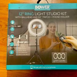 Bower 12” Ring Light Studio Kit